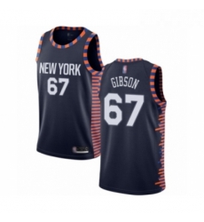 Womens New York Knicks 67 Taj Gibson Swingman Navy Blue Basketball Jersey 2018 19 City Edition 