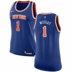 Womens Nike New York Knicks 1 Emmanuel Mudiay Swingman Royal Blue NBA Jersey Icon Edition 