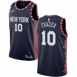 Womens Nike New York Knicks 10 Walt Frazier Swingman Navy Blue NBA Jersey 2018 19 City Edition