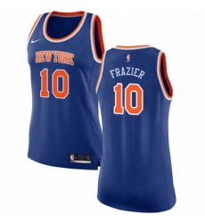 Womens Nike New York Knicks 10 Walt Frazier Swingman Royal Blue NBA Jersey Icon Edition