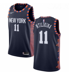 Womens Nike New York Knicks 11 Frank Ntilikina Swingman Navy Blue NBA Jersey 2018 19 City Edition 