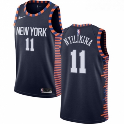 Womens Nike New York Knicks 11 Frank Ntilikina Swingman Navy Blue NBA Jersey 2018 19 City Edition 