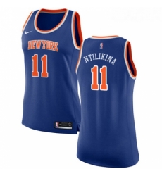 Womens Nike New York Knicks 11 Frank Ntilikina Swingman Royal Blue NBA Jersey Icon Edition 