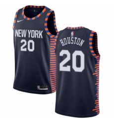 Womens Nike New York Knicks 20 Allan Houston Swingman Navy Blue NBA Jersey 2018 19 City Edition