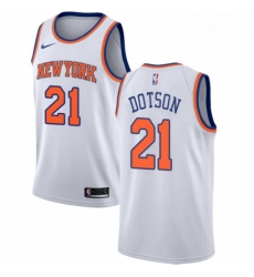 Womens Nike New York Knicks 21 Damyean Dotson Swingman White NBA Jersey Association Edition 
