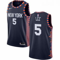 Womens Nike New York Knicks 5 Courtney Lee Swingman Navy Blue NBA Jersey 2018 19 City Edition