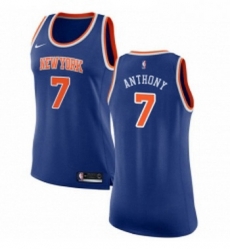 Womens Nike New York Knicks 7 Carmelo Anthony Authentic Royal Blue NBA Jersey Icon Edition