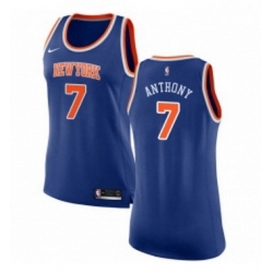 Womens Nike New York Knicks 7 Carmelo Anthony Swingman Royal Blue NBA Jersey Icon Edition