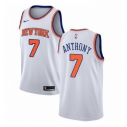 Womens Nike New York Knicks 7 Carmelo Anthony Swingman White NBA Jersey Association Edition