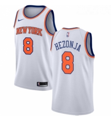 Womens Nike New York Knicks 8 Mario Hezonja Swingman White NBA Jersey Association Edition 