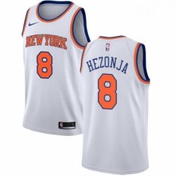 Womens Nike New York Knicks 8 Mario Hezonja Swingman White NBA Jersey Association Edition 