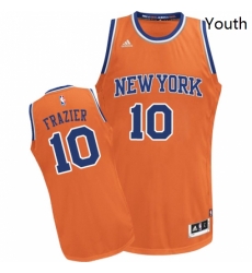 Youth Adidas New York Knicks 10 Walt Frazier Swingman Orange Alternate NBA Jersey