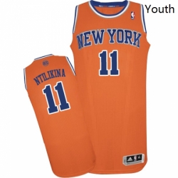 Youth Adidas New York Knicks 11 Frank Ntilikina Authentic Orange Alternate NBA Jersey 