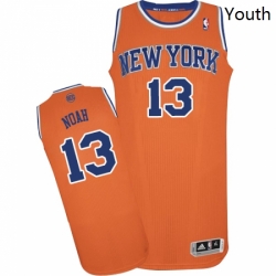 Youth Adidas New York Knicks 13 Joakim Noah Authentic Orange Alternate NBA Jersey