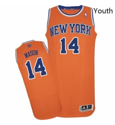Youth Adidas New York Knicks 14 Anthony Mason Authentic Orange Alternate NBA Jersey