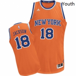 Youth Adidas New York Knicks 18 Phil Jackson Swingman Orange Alternate NBA Jersey