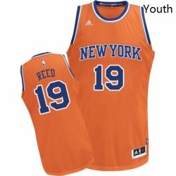 Youth Adidas New York Knicks 19 Willis Reed Swingman Orange Alternate NBA Jersey