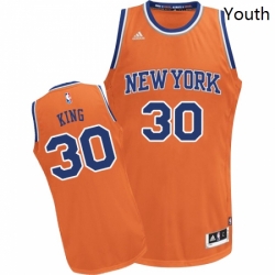 Youth Adidas New York Knicks 30 Bernard King Swingman Orange Alternate NBA Jersey