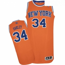 Youth Adidas New York Knicks 34 Charles Oakley Authentic Orange Alternate NBA Jersey