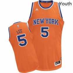 Youth Adidas New York Knicks 5 Courtney Lee Swingman Orange Alternate NBA Jersey