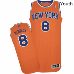 Youth Adidas New York Knicks 8 Mario Hezonja Swingman Orange Alternate NBA Jersey 