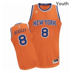 Youth Adidas New York Knicks 8 Michael Beasley Swingman Orange Alternate NBA Jersey 
