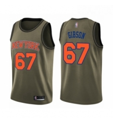 Youth New York Knicks 67 Taj Gibson Swingman Green Salute to Service Basketball Jersey 
