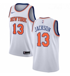 Youth Nike New York Knicks 13 Mark Jackson Authentic White NBA Jersey Association Edition