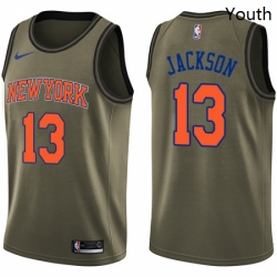 Youth Nike New York Knicks 13 Mark Jackson Swingman Green Salute to Service NBA Jersey