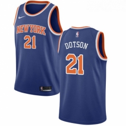 Youth Nike New York Knicks 21 Damyean Dotson Swingman Royal Blue NBA Jersey Icon Edition 