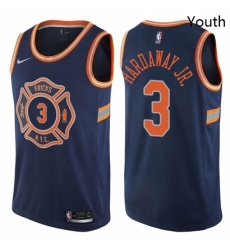 Youth Nike New York Knicks 3 Tim Hardaway Jr Swingman Navy Blue NBA Jersey City Edition 