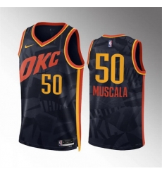 Men Oklahoma City Thunder 50 Mike Muscala Black 2023 24 City Edition Stitched Basketball Jersey