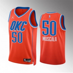 Men Oklahoma City Thunder 50 Mike Muscala Orange Statement Edition Stitched Basketball Jersey