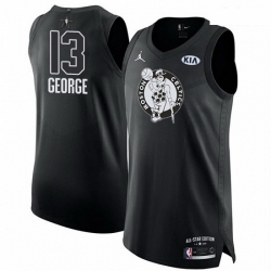 Mens Nike Jordan Oklahoma City Thunder 13 Paul George Authentic Black 2018 All Star Game NBA Jersey 