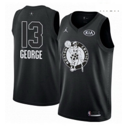 Mens Nike Jordan Oklahoma City Thunder 13 Paul George Swingman Black 2018 All Star Game NBA Jersey 