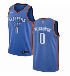 Mens Nike Oklahoma City Thunder 0 Russell Westbrook Swingman Royal Blue Road NBA Jersey Icon Edition