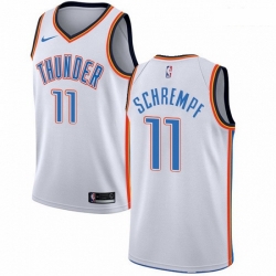 Mens Nike Oklahoma City Thunder 11 Detlef Schrempf Authentic White Home NBA Jersey Association Edition
