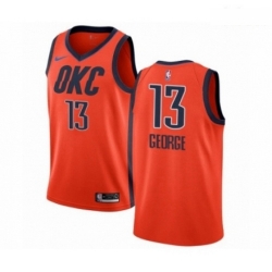 Mens Nike Oklahoma City Thunder 13 Paul George Orange Swingman Jersey Earned Edition 