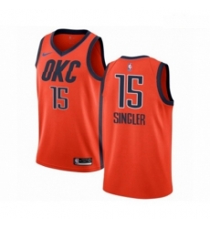 Mens Nike Oklahoma City Thunder 15 Kyle Singler Orange Swingman Jersey Earned Edition