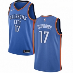 Mens Nike Oklahoma City Thunder 17 Dennis Schroder Swingman Royal Blue NBA Jersey Icon Edition 