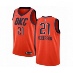 Mens Nike Oklahoma City Thunder 21 Andre Roberson Orange Swingman Jersey Earned Edition 