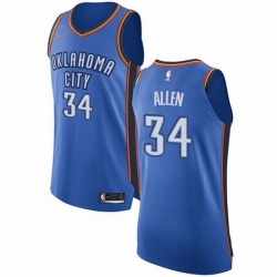 Mens Nike Oklahoma City Thunder 34 Ray Allen Authentic Royal Blue Road NBA Jersey Icon Edition