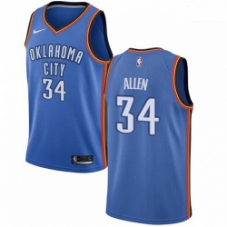 Mens Nike Oklahoma City Thunder 34 Ray Allen Swingman Royal Blue Road NBA Jersey Icon Edition
