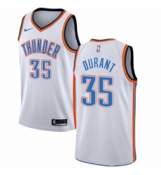 Mens Nike Oklahoma City Thunder 35 Kevin Durant Authentic White Home NBA Jersey Association Edition