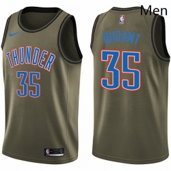 Mens Nike Oklahoma City Thunder 35 Kevin Durant Swingman Green Salute to Service NBA Jersey