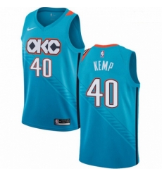 Mens Nike Oklahoma City Thunder 40 Shawn Kemp Swingman Turquoise NBA Jersey City Edition
