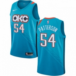 Mens Nike Oklahoma City Thunder 54 Patrick Patterson Swingman Turquoise NBA Jersey City Edition 