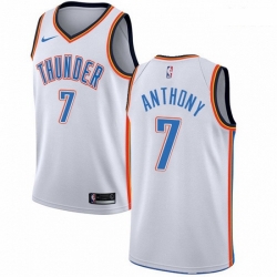 Mens Nike Oklahoma City Thunder 7 Carmelo Anthony Authentic White Home NBA Jersey Association Edition 