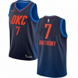 Mens Nike Oklahoma City Thunder 7 Carmelo Anthony Swingman Navy Blue NBA Jersey Statement Edition 