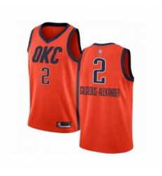 Mens Oklahoma City Thunder 2 Shai Gilgeous Alexander Orange Swingman Jersey Earned Edition 